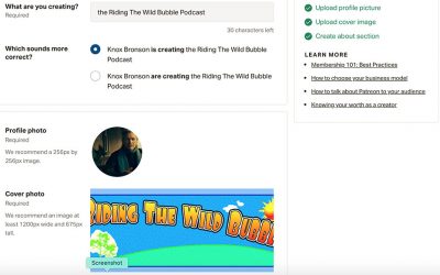 {podcast} Porting the “Riding Wild Bubble” Podcast to Patreon