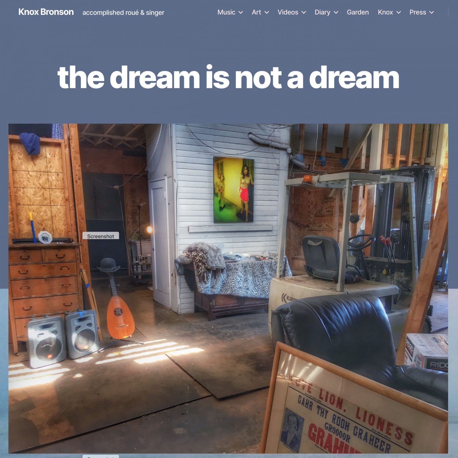 {podcast} New knoxbronson.com website: Knox Bronson accomplished roué and singer, The Dream Is Not A Dream