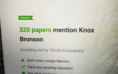 {podcast} 320 academic papers mention Knox Bronson, according to Academia.com