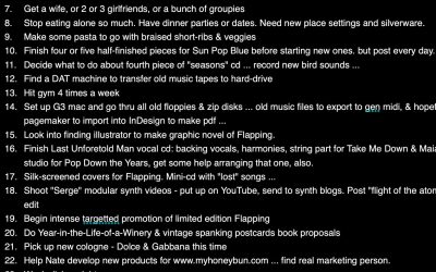 {wild bubble} A To-Do List From Twenty Years Ago